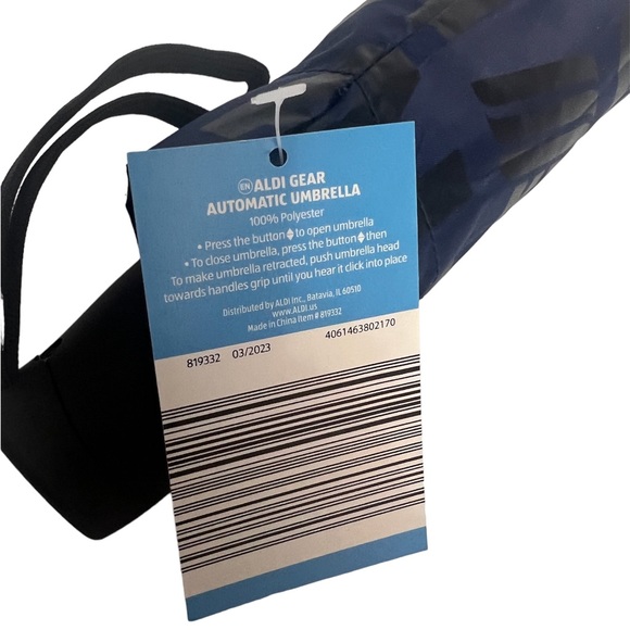 ALDI Gear 2023 Capsule Collection Automatic Umbrella   Navy/Navy or Blue/Black - Picture 4 of 7